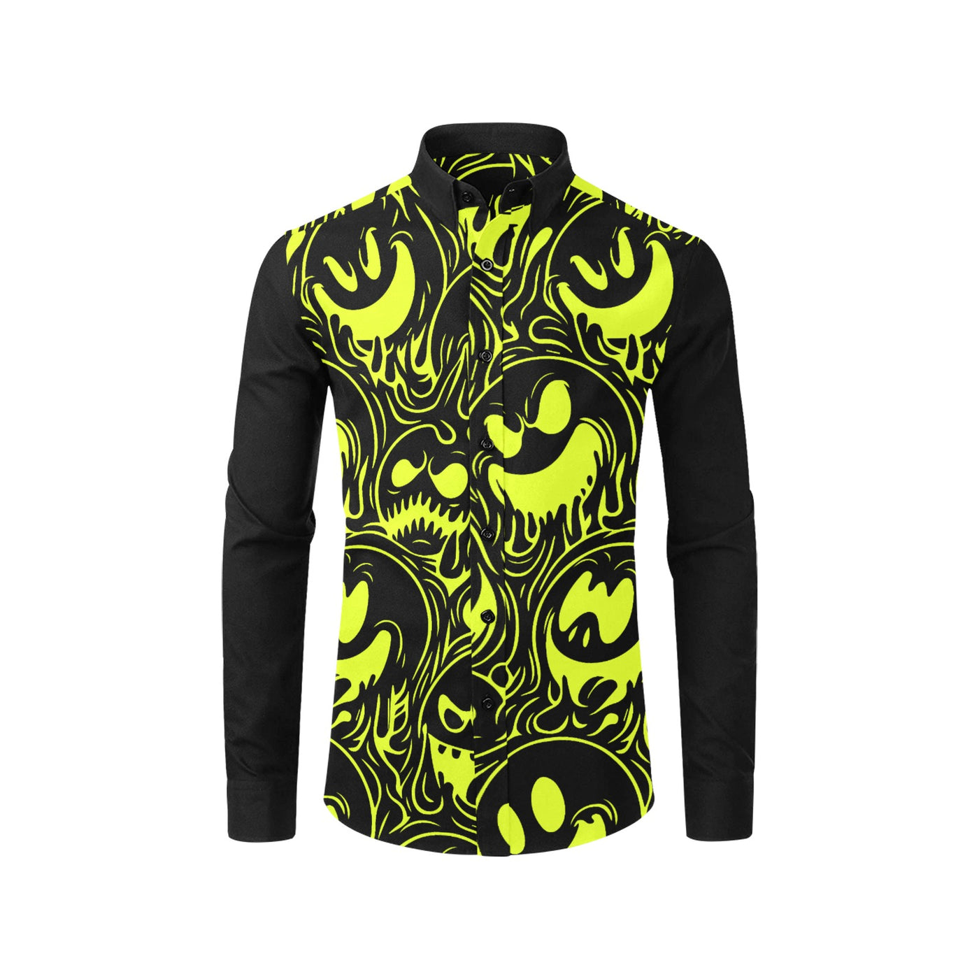 Wicked Smiley Acid House Button-Up Shirt – Neon Rave Vibes