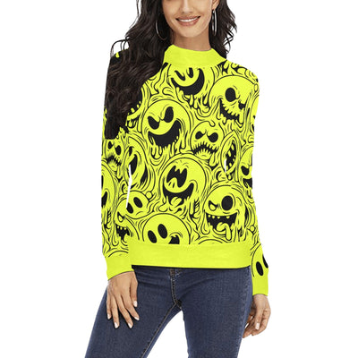 Wicked Smileys Acid House Mock Neck Sweater