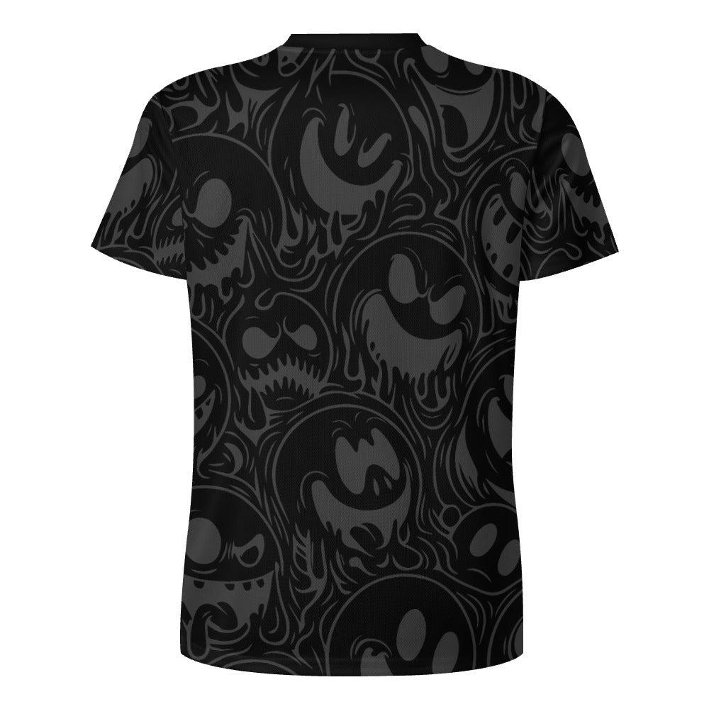 Wicked Smileys Acid house Pattern T-Shirt Icy Silk