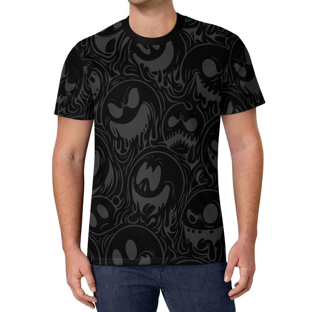 Wicked Smileys Acid house Pattern T-Shirt Icy Silk