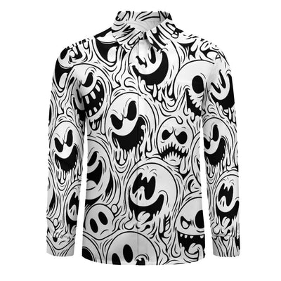 Wicked Smileys pattern Casual Long Sleeve Shirt