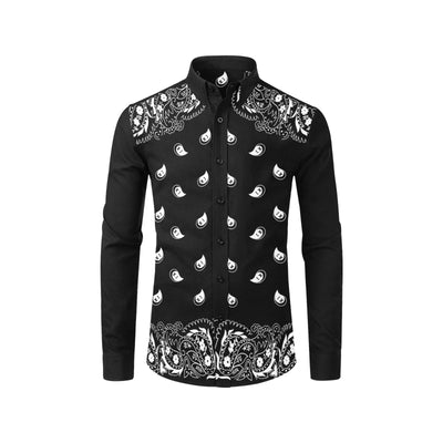 Bandana Pattern Elegant Long Sleeve Shirt