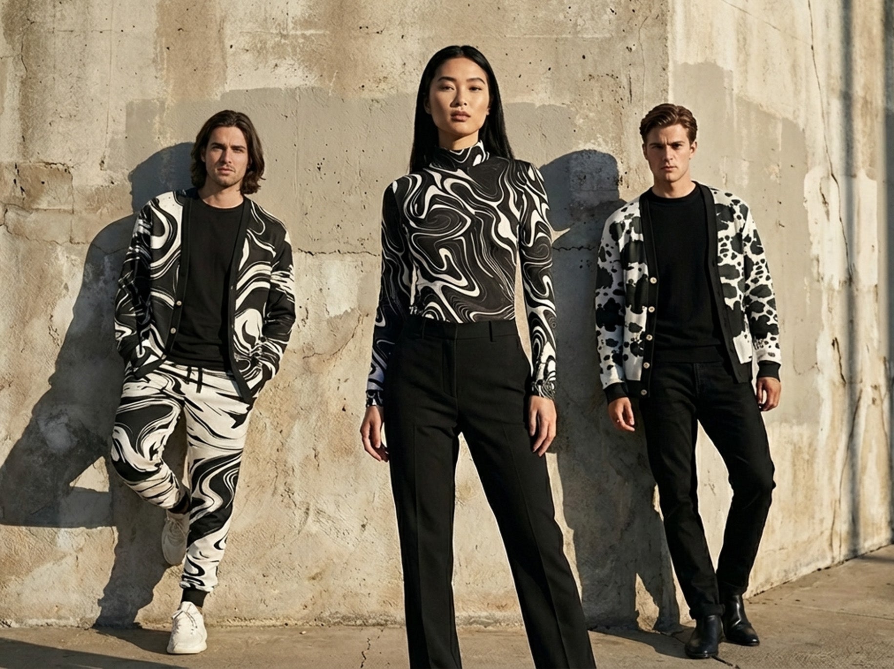 models wearing disruptive chic collection items