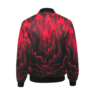 Hell Flames Quilted Bomber Jacket