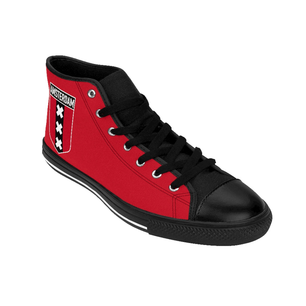 Amsterdam Flag - Red Light District | Techno City High Top Canvas Sneakers