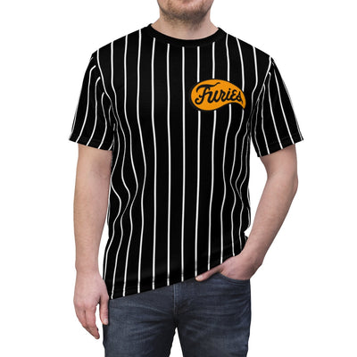 Baseball Furies - The Warriors | Badass Striped AOP T-shirt All Black