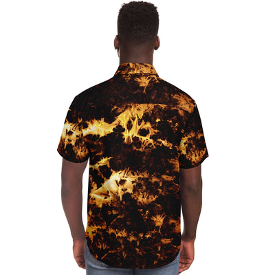 Black & Gold tie-dye Effect | Retro pop Short Sleeves Shirt