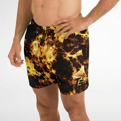 Black & Gold tie-dye Effect | Retro pop Swim Shorts
