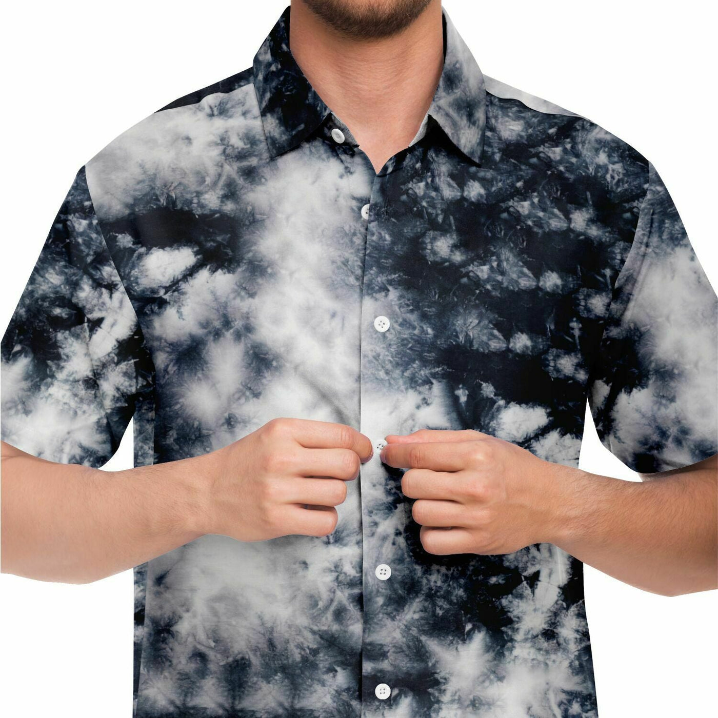 Black & White tie-dye Effect | Retro pop Short Sleeves Shirt