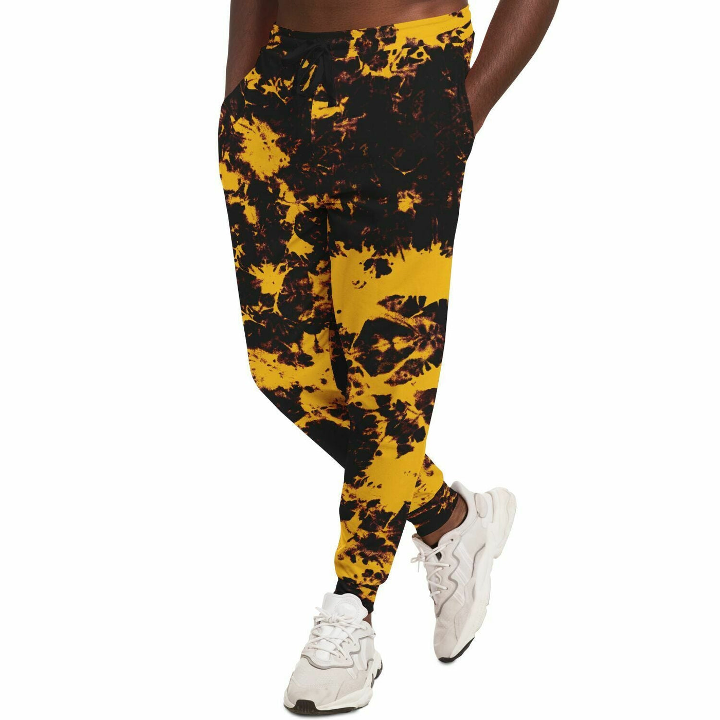 Black & Yellow tie-dye Effect | Retro Pop Joggers