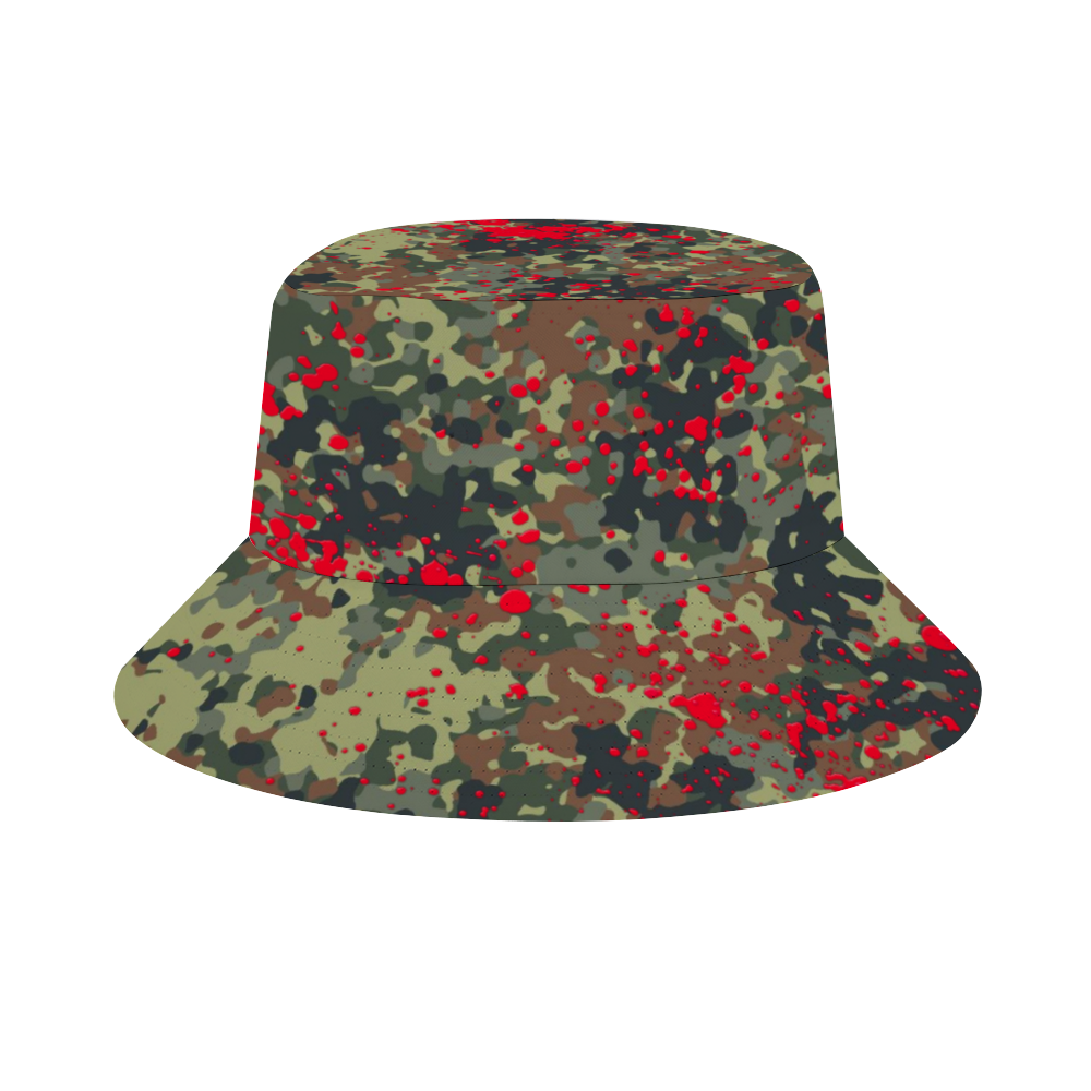 Bloody Camouflage Splatter Pattern V2 | Punk Bucket Hat