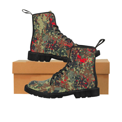 Bloody Camouflage Splatter Pattern V2 | Punk Men's Canvas Boots