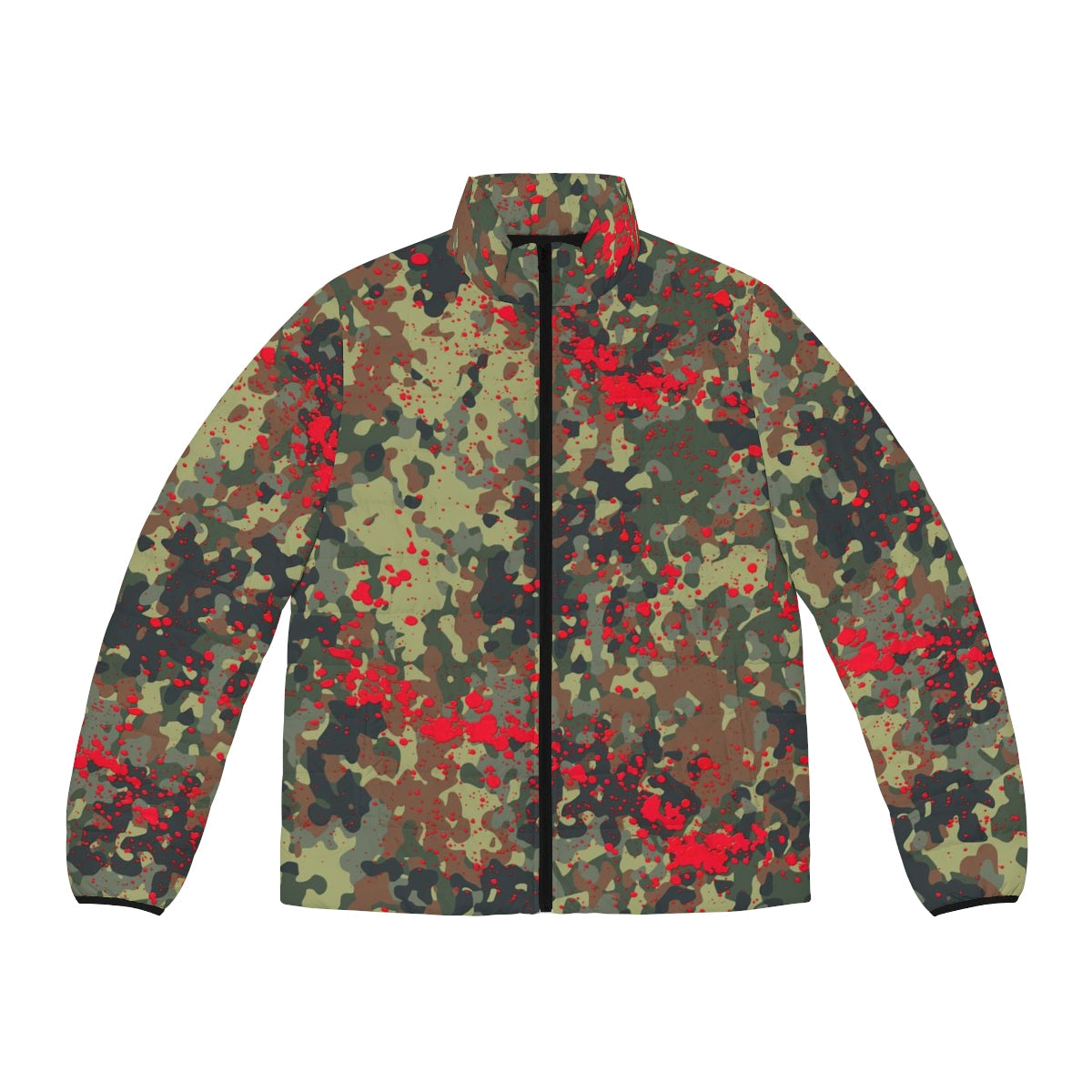 Bloody Camouflage Splatter Pattern V2 | Punk Puffer Jacket