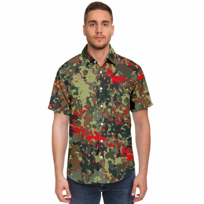 Bloody Camouflage Splatter Pattern V2 | Punk Short Sleeves Shirts