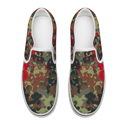 Bloody Camouflage Splatter Pattern V2 | Punk Slip-On Sneakers