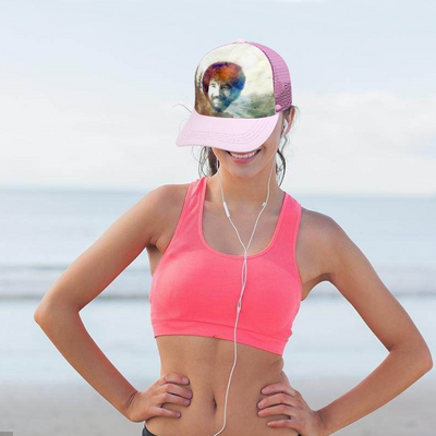 Bob ross top trucker hat