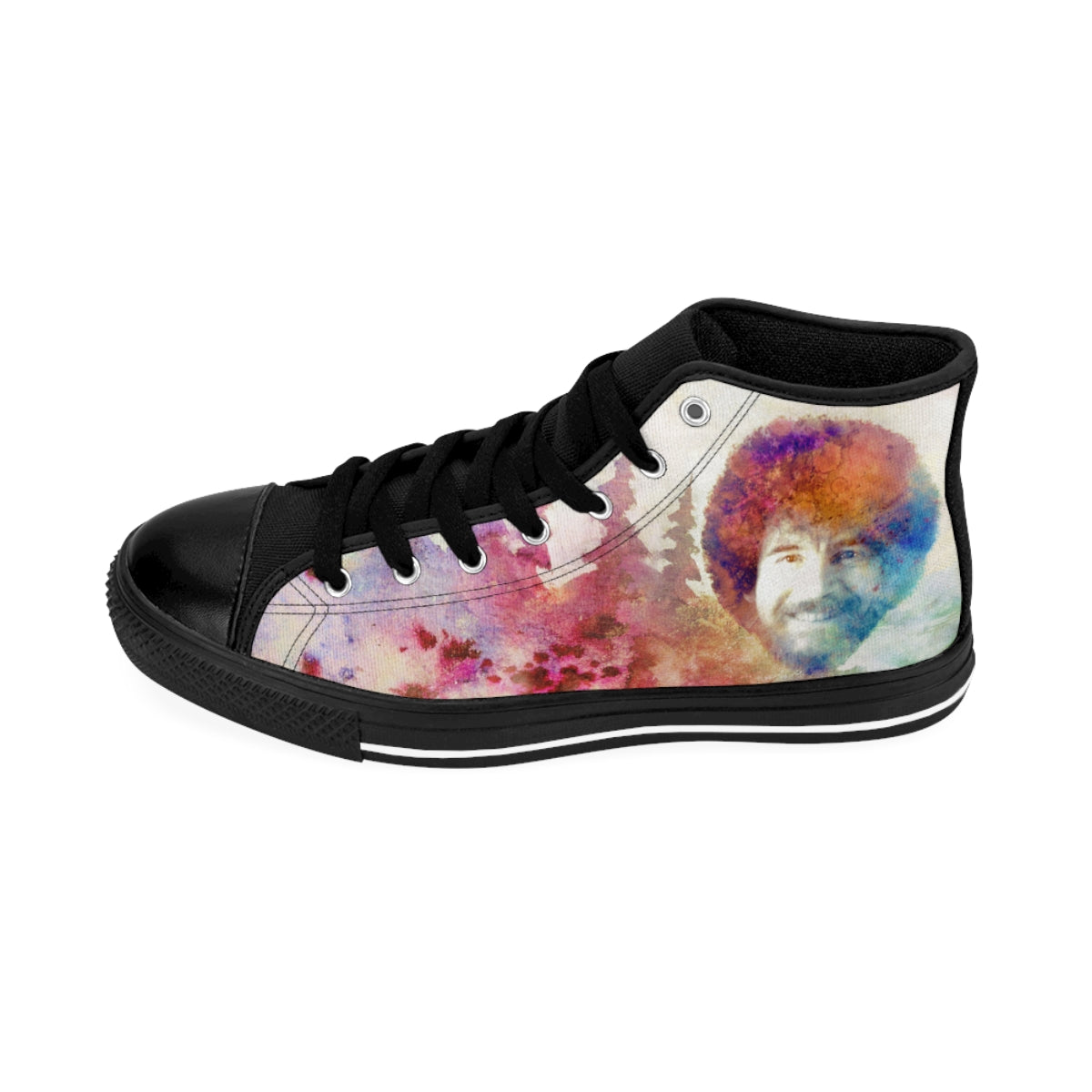 Bob Ross Tribute Shoes | High-top canvas Sneakers (Men's Sizes)
