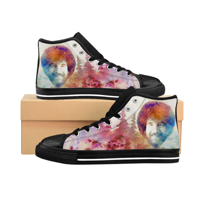 Bob Ross Tribute Shoes | High-top canvas Sneakers (Women's Sizes)