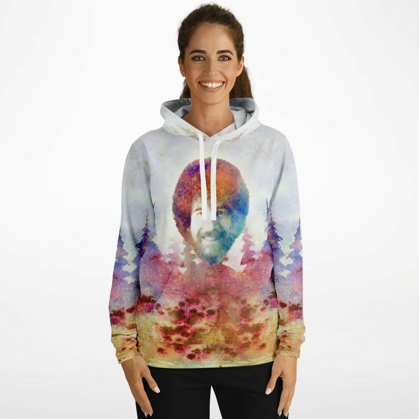 Bob Ross Watercolour Tribute Hoodie | Painter's Dream Fashion Hoodie