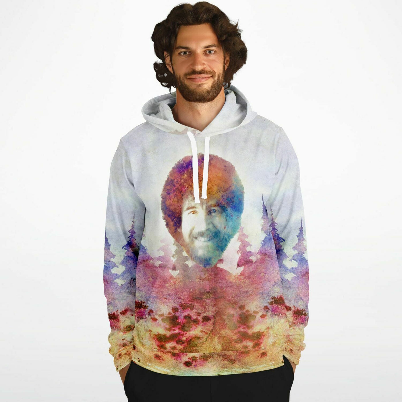Bob Ross Watercolour Tribute Hoodie | Painter's Dream Fashion Hoodie
