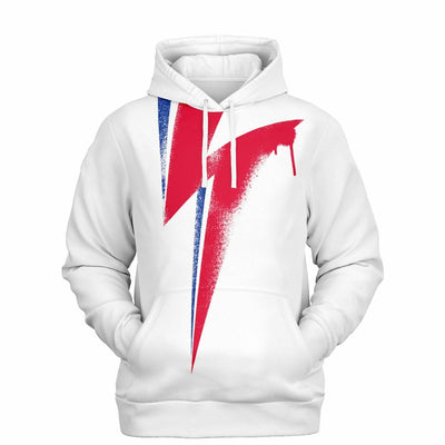 Bowie Thunderbolt Spray Paint Effect - White | Unisex Hoodie