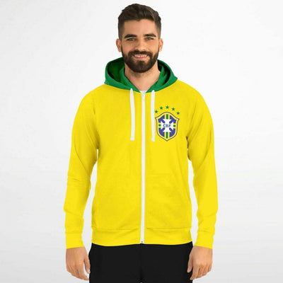 Brazil National Tem | Retro Soccer Zip-up Hoodie