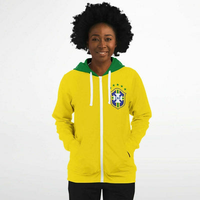 Brazil National Tem | Retro Soccer Zip-up Hoodie