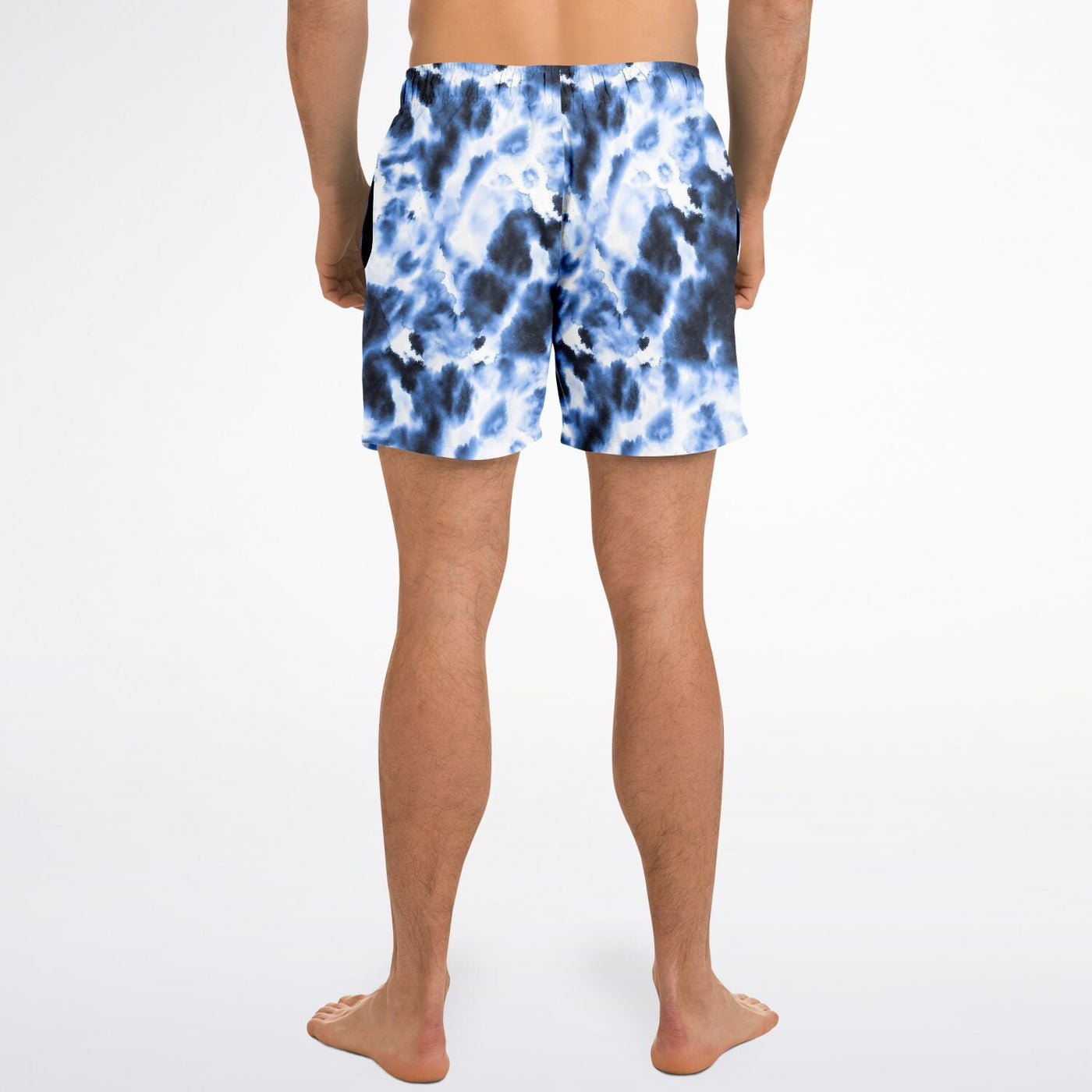 Deep Blue Waves tie-dye Effect | Retro pop Swim Shorts