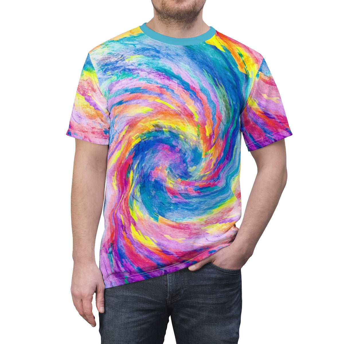 Digital Tie Dye - Psychedelic Spiral | Modern Hippie T-Shirt