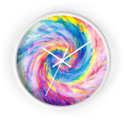 Digital Tie Dye - Psychedelic Spiral | Modern Hippie Wall clock