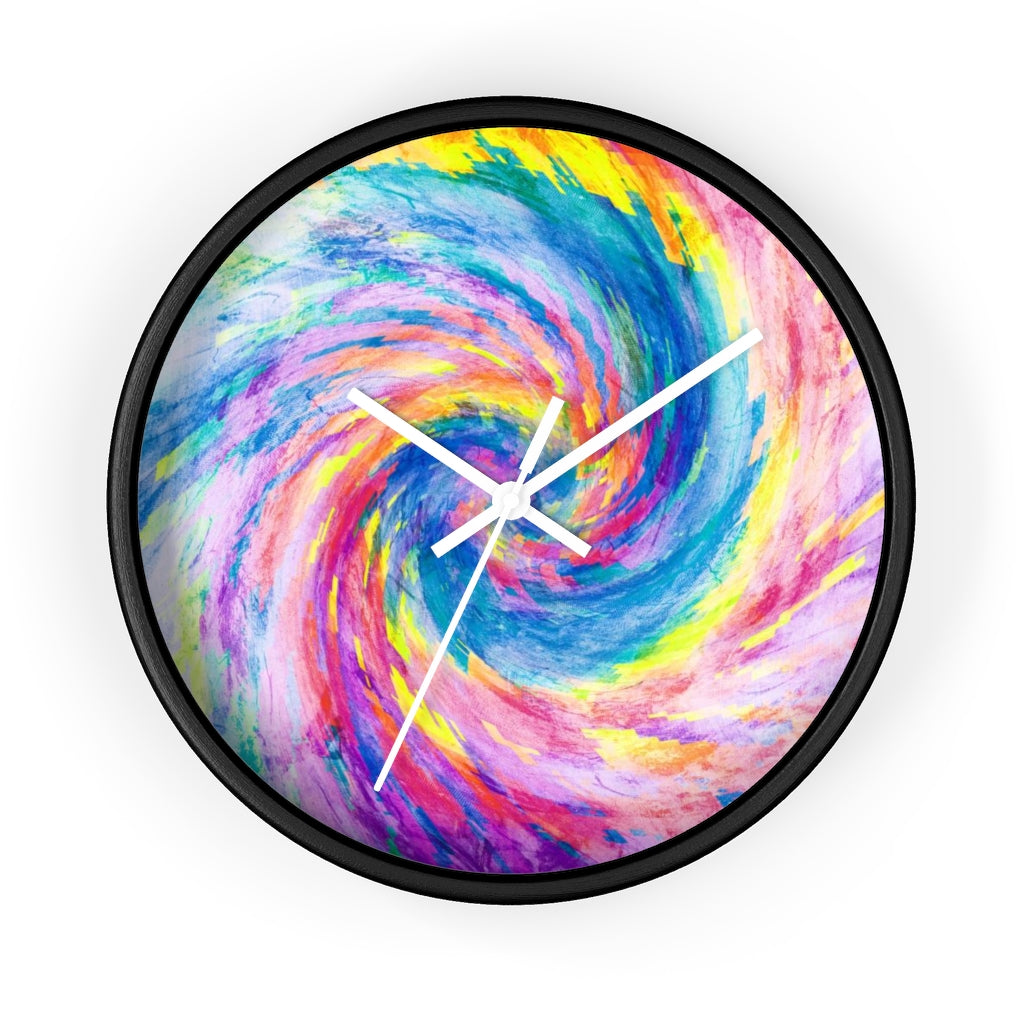 Digital Tie Dye - Psychedelic Spiral | Modern Hippie Wall clock
