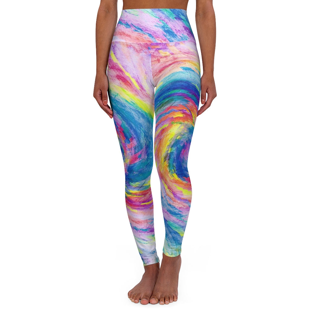 Digital Tie Dye - Psychedelic Spiral | Modern Hippie Yoga Leggings