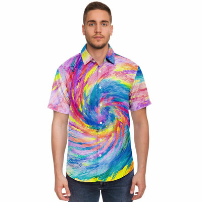 Digital Tie Dye - Psychedelic Spiral | Modern Hippie short sleeves shirt