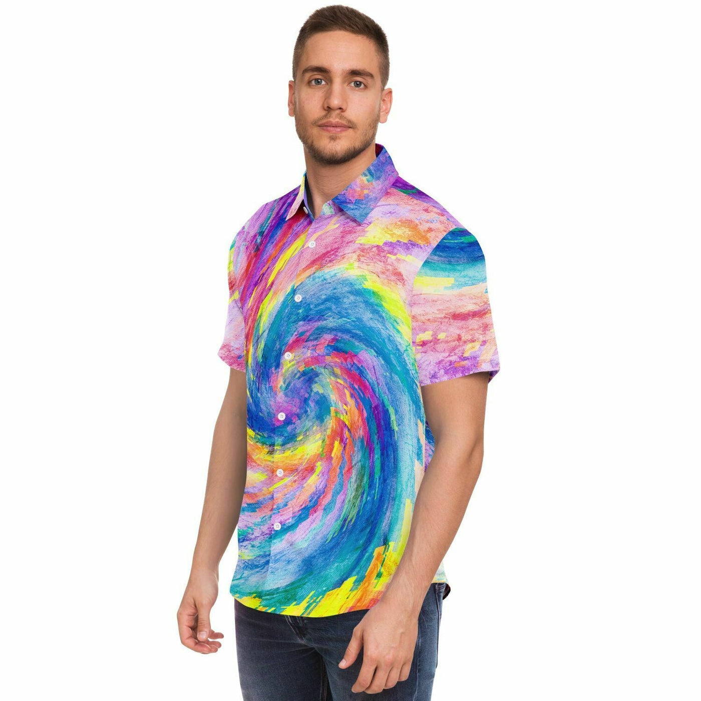 Digital Tie Dye - Psychedelic Spiral | Modern Hippie short sleeves shirt