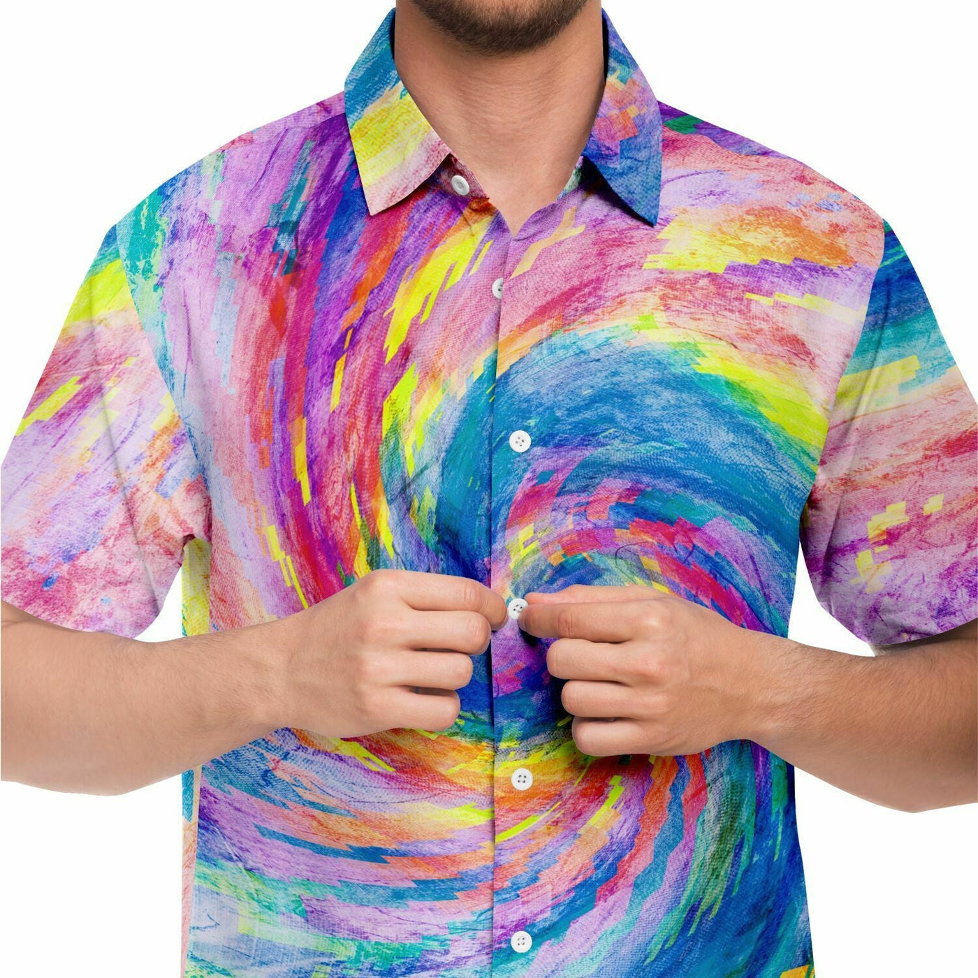 Digital Tie Dye - Psychedelic Spiral | Modern Hippie short sleeves shirt