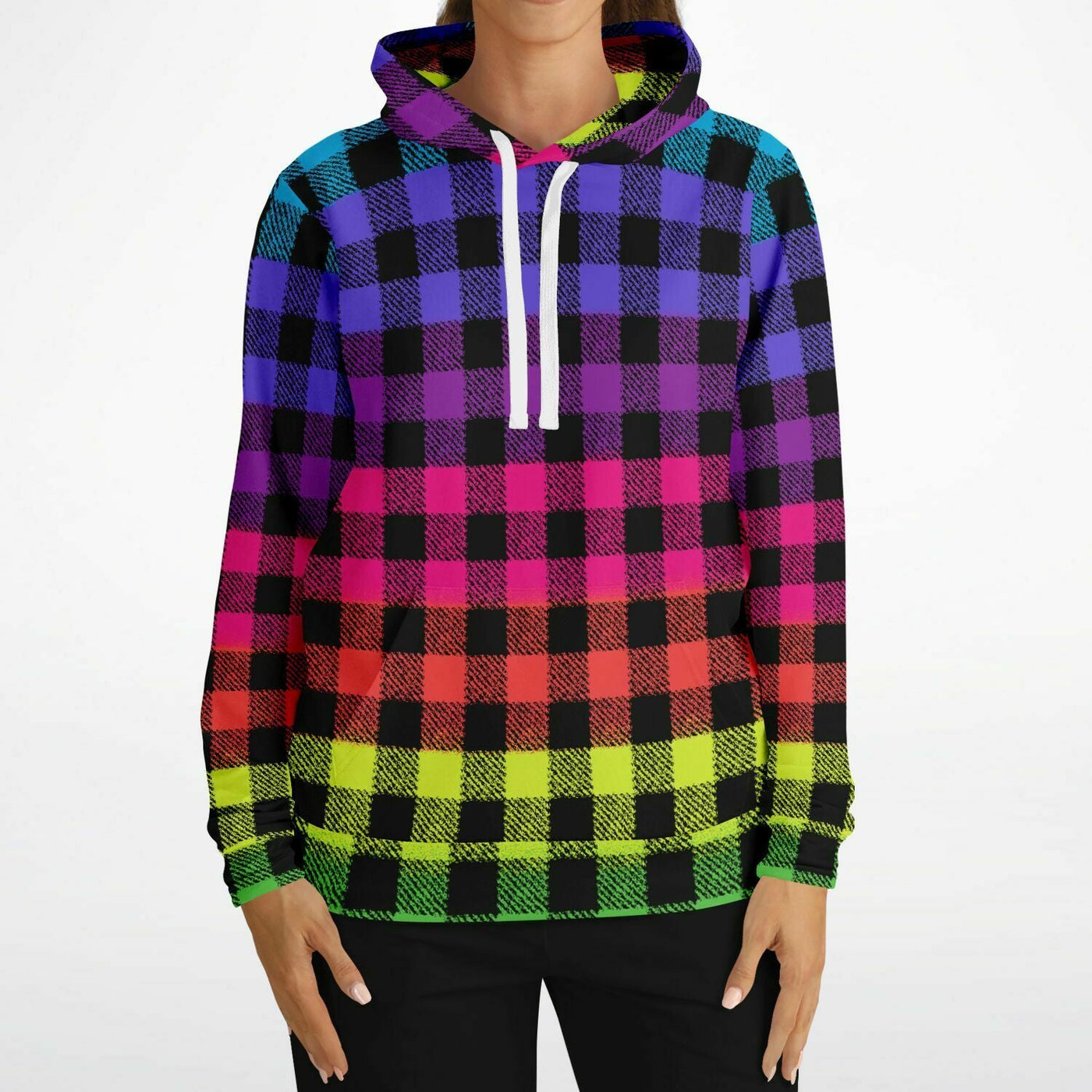 Flashy Lumberjack Rainbow Pattern | Punk Fashion unisex Hoodie