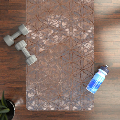Flower Of Life Antique Copper | Rubber Yoga Mat