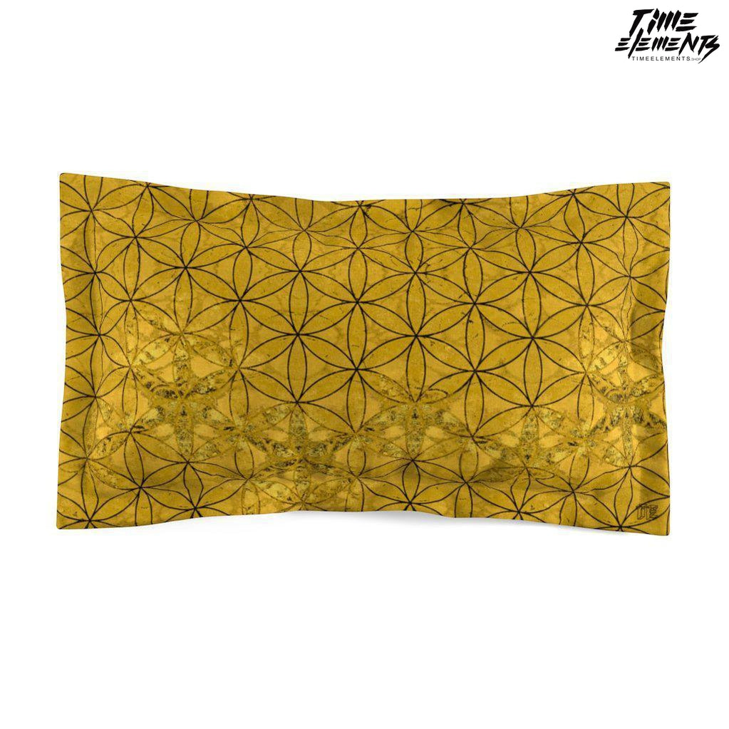 Flower Of Life Deep Gold | Sacred Geometry Microfiber Pillow Sham