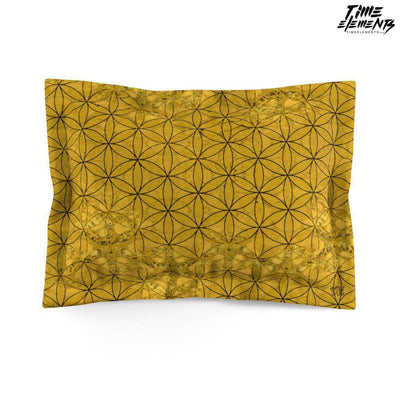 Flower Of Life Deep Gold | Sacred Geometry Microfiber Pillow Sham