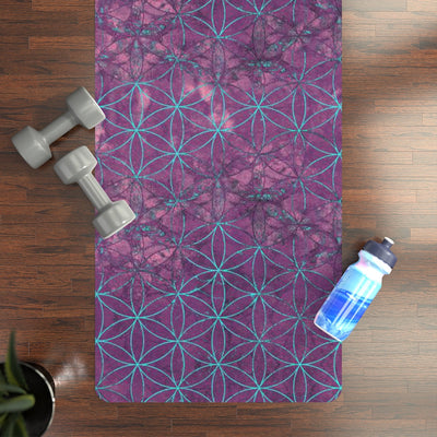 Flower Of Life Deep Purple | Sacred Geometry Rubber Yoga Mat
