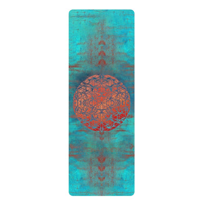 Flower Of Life Orange | Sacred Geometry Rubber Yoga Mat