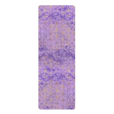 Flower Of Life Violet Gold | Sacred Geometry Rubber Yoga Matt