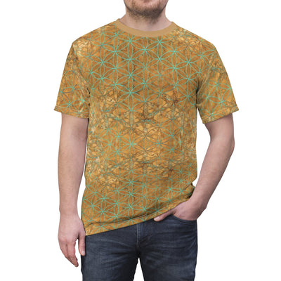 Flower of Life Aqua Beige | Sacred Geometry Unisex T-Shirt