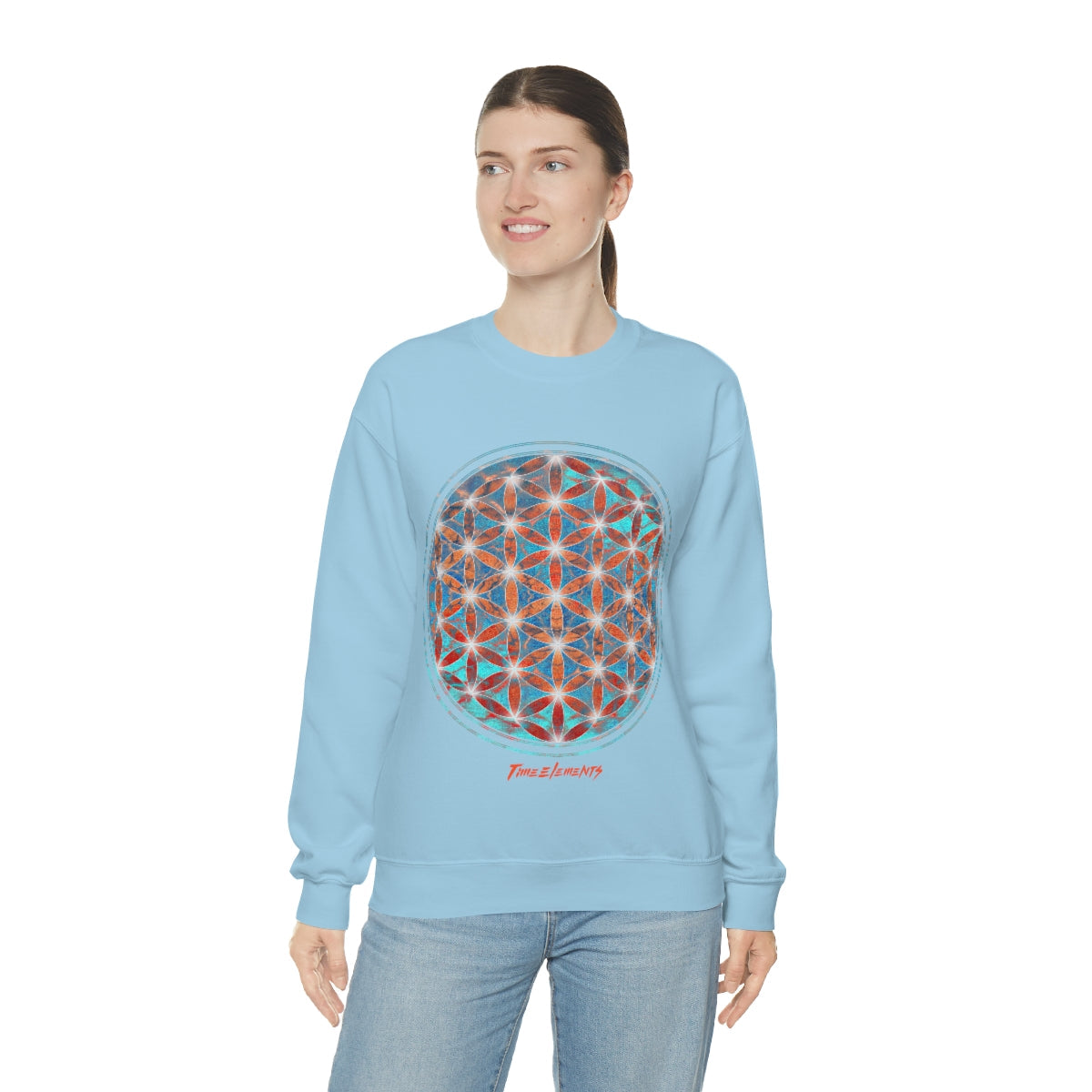 Flower of Life Aqua Orange | Sacred Geometry Sweatshirt