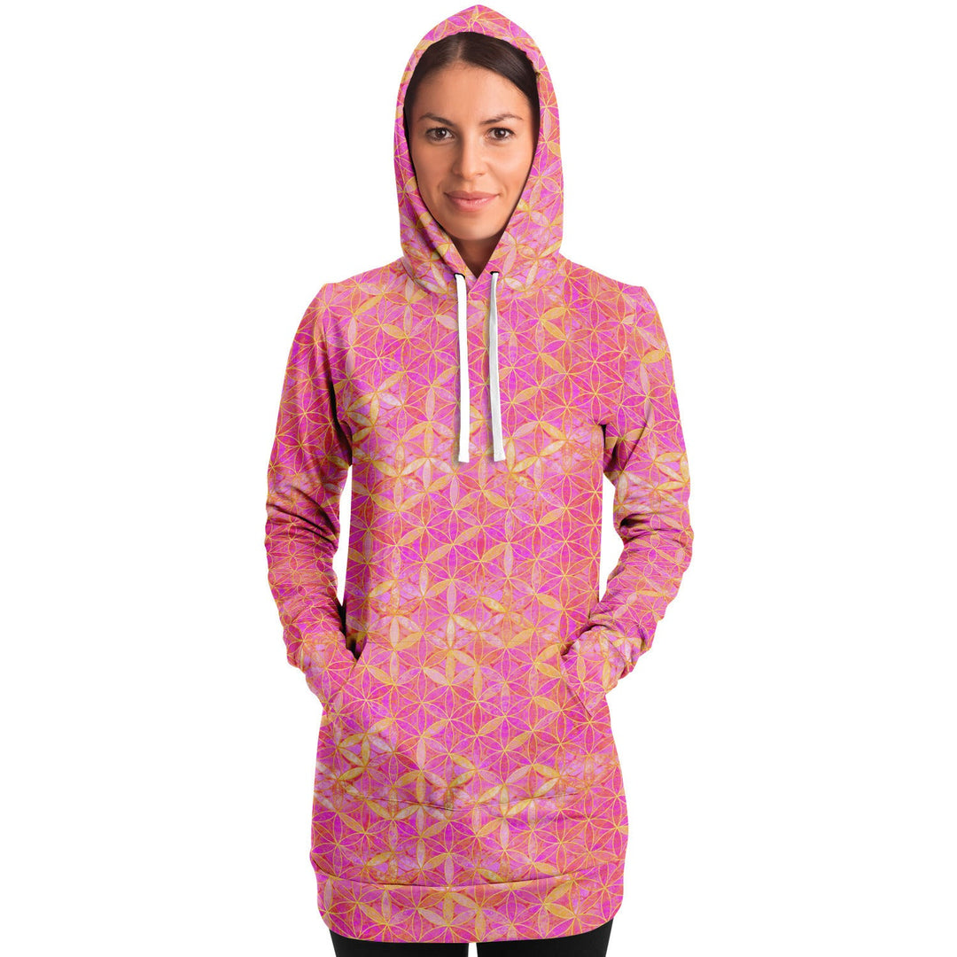 neon pink hoodie dress Tiana Sculpt Corset Hoodie Dress Pink, XS
