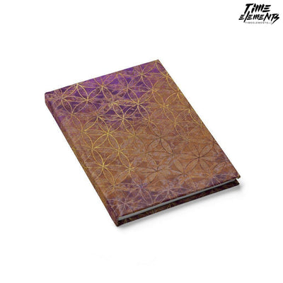 Flower of Life Brown Purple | Sacred Geometry Hardcover Blank Journal