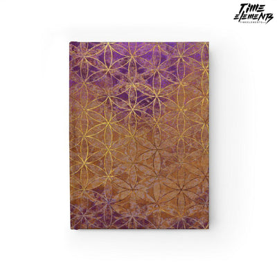 Flower of Life Brown Purple | Sacred Geometry Hardcover Blank Journal