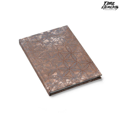 Flower of Life Copper Grey | Sacred Geometry Hardcover Blank journal