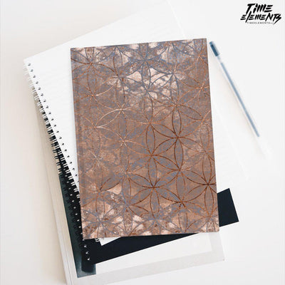 Flower of Life Copper Grey | Sacred Geometry Hardcover Blank journal
