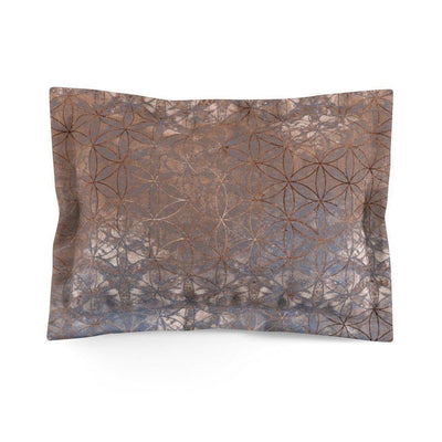 Flower of Life Copper Grey | Sacred Geometry Microfiber Pillow Sham